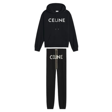 Celine Tracksuit In Cotton Fleece-Black/White
