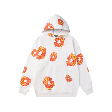 Denim Tears Hoodie White Orange Flowers