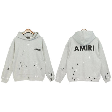 Amiri Plaint Splatter Hoodie Grey