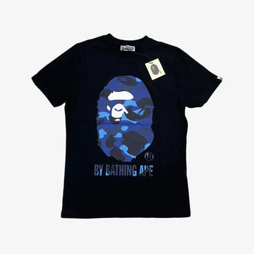 تي شيرت BAPE باللونين الأسود والأزرق من Bathing Ape