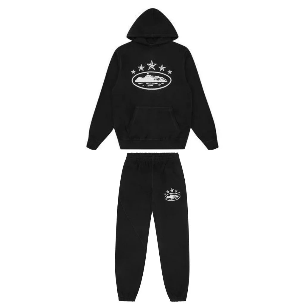 Corteiz 5 Starz Alcatraz Tracksuit Black