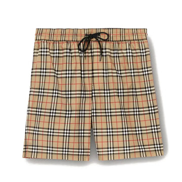 Burberry Checker Drawcord Swim Shorts Beige