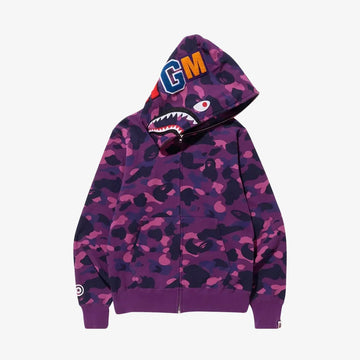 هودي BAPE بطبعة سمكة قرش باللون الأرجواني