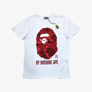 تي شيرت BAPE White &amp; Red من Bathing Ape