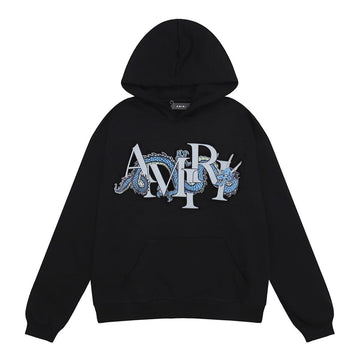 Amiri Logo Hoodie Black Dragon Style