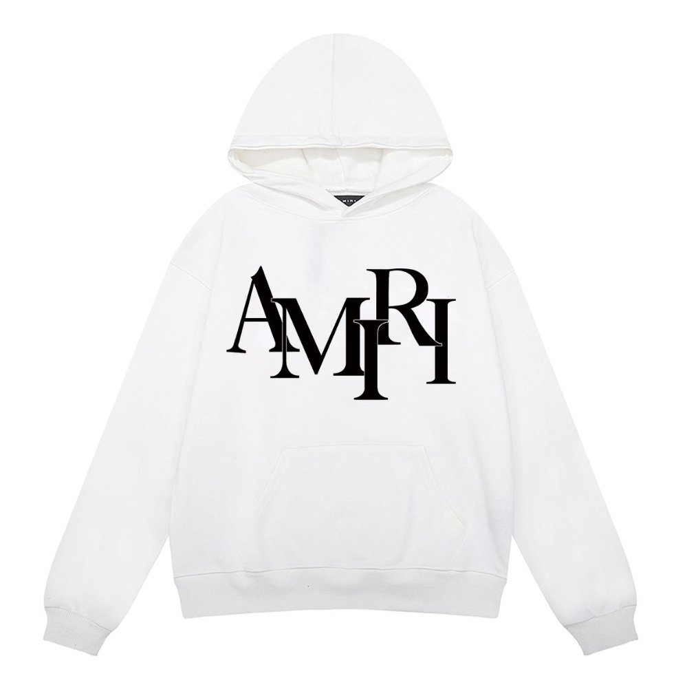 Amiri Logo Plain White Hoodie