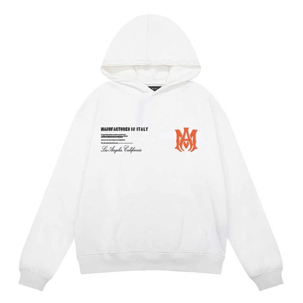 Amiri "Manufactured In Italy" Hoodie White