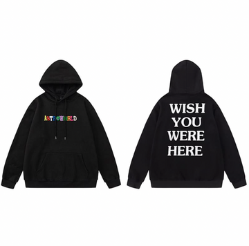 AstroWorld "Wish You Were Here" Travis Scott Hoodie Black