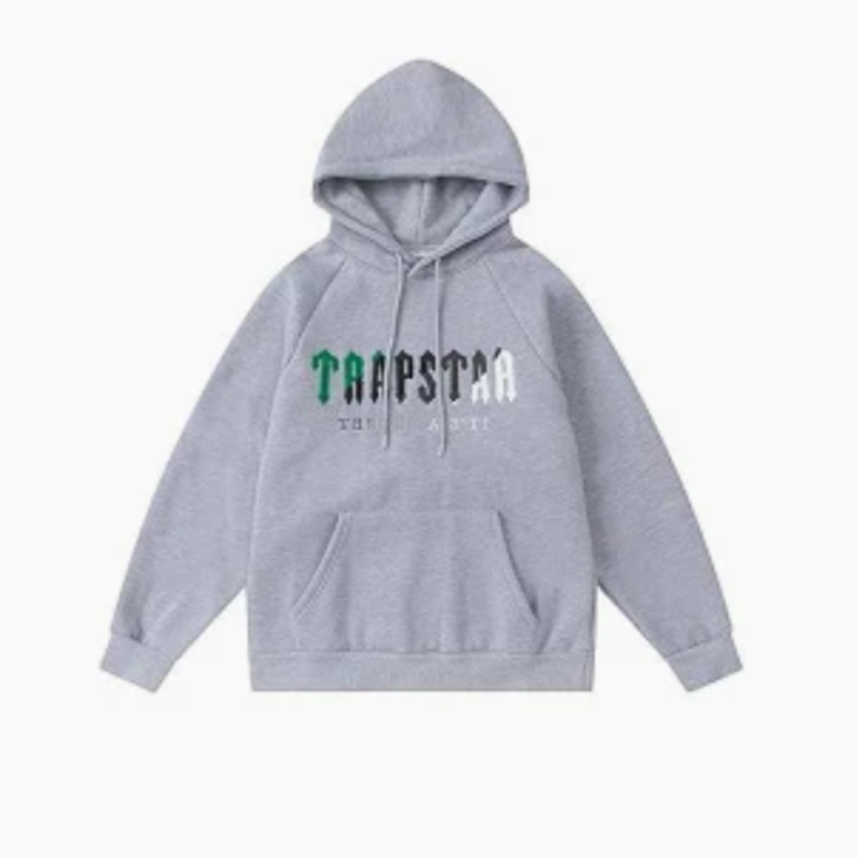 Trapstar Chenille Hoodie Grey/Green