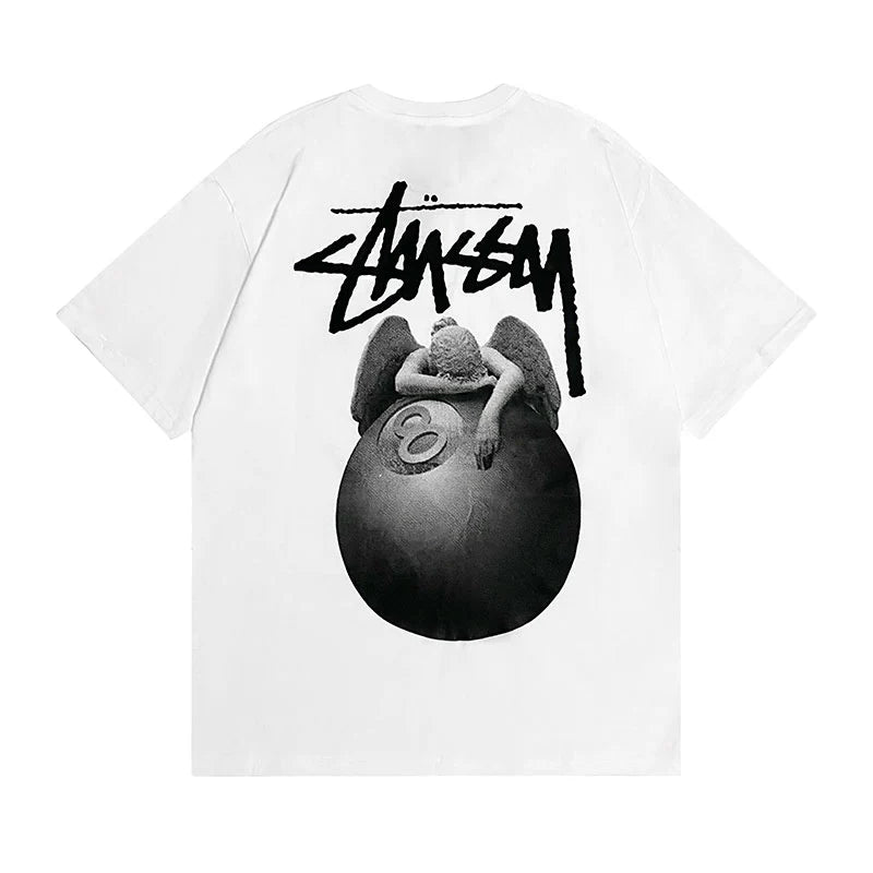 Stussy T Shirt 8 Ball White